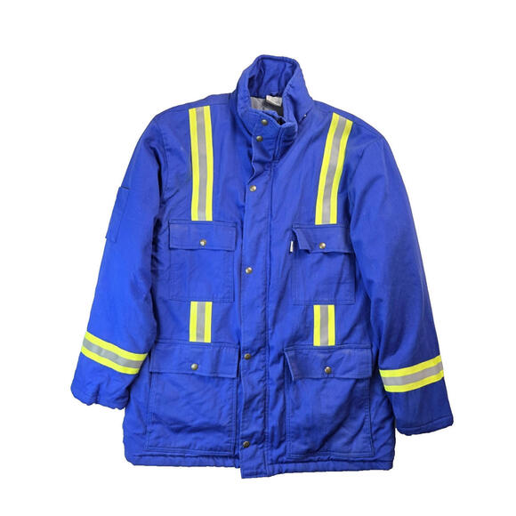 Westex Indura Ultra Soft Vintage FR Fire Proof Blue Reflective Jacket Mens Large